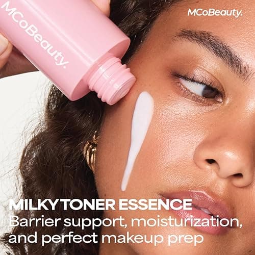 MCoBeauty Hydrate & Prepare Milky Toner - Ceramide Hyaluronic Acid Toner Essence for Plump Dewy Glazed Skin - Calming Hydrating Face Milk - Makeup Prep for Dry Sensitive Skin - Vegan & Cruelty Free thumbnail 2