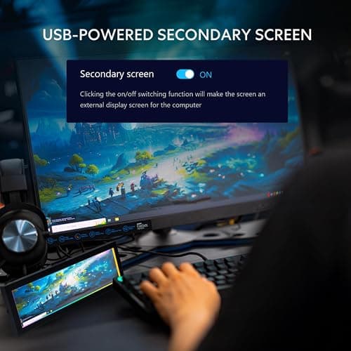 Lian Li 8.8" Universal Screen for PC - Adjustable Mounting for Any Computer Setup - Customizable ARGB Frame - PC Temperature Display Panel - LCD Screen Display - Mini Monitor - SM088X (US88 v1 Black) thumbnail 8