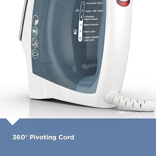 BLACK+DECKER Easy Steam Compact Iron for Clothes, Automatic Shutoff, Nonstick Plate, Light Weight, 1200 Watts - Compact Iron thumbnail 7