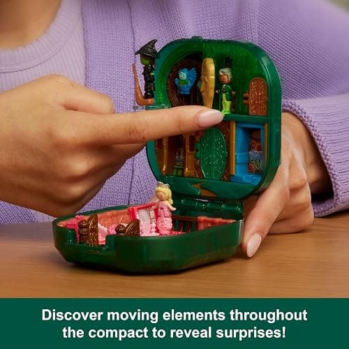 Polly Pocket Wicked x Collector Compact, Micro Dolls and Playset, 2 Themed Accessories, Iconic Shiz & Oz Locations, Glinda, Elphaba, & The Wizard thumbnail 3