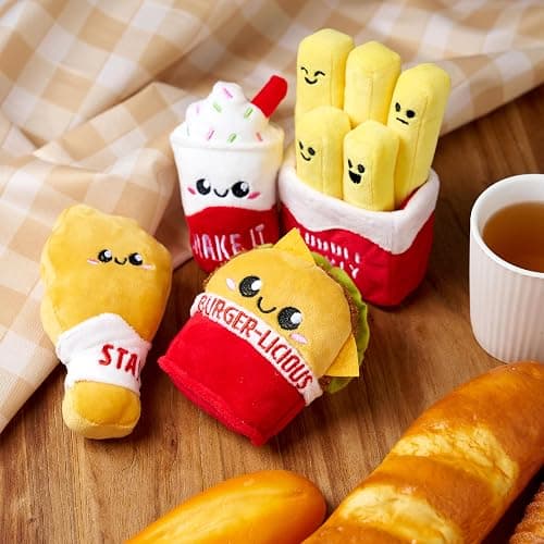 JOYIN 4 Pcs Emotional Support Plushies, Easter Fast Food Plush Stuffed Toys Set, Cute Burger Fries & Milkshake Plush Pillow for Girls Boys Teens, Fun Comfort Food Gift Box for Birthday & Care Package thumbnail 8