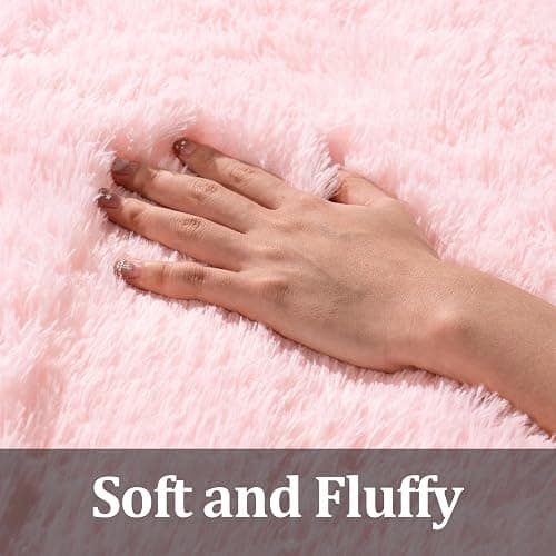 plumlik Pink Rugs for Living Room, 6x9 Area Rug for Bedroom Girls Kids Room, Fluffy Shaggy Shag Carpet, Soft Non Slip Aesthetic Decor for Home thumbnail 6
