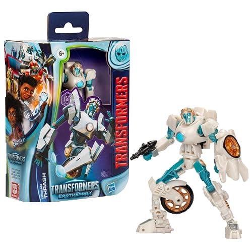 Transformers EarthSpark Deluxe Class Terran Thrash 5-Inch Robot Action Figure, Converts in 22 Steps, Interactive Toys for Boys for Girls Age 6 and Up thumbnail 3