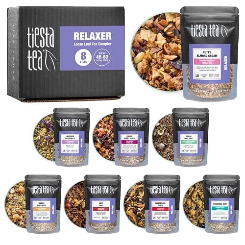 Tiesta Tea - 8 Herbal & Rooibos Sampler Dry Flight Set, Loose Leaf, No Caffeine, Makes Hot and Iced, Assorted Tea Sets with Herbal, Chai, Fruit Blends & More, 8 Resealable Sample Pouches - Image 1