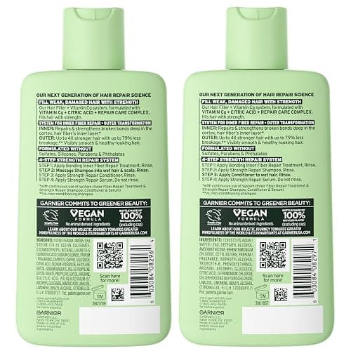 Garnier Fructis Hair Filler Strength Repair Shampoo and Conditioner Set with Vitamin Cg, Weak Hair Care, 10.1 Fl Oz, 2 Items, 1 Kit thumbnail 2