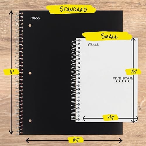 Five Star Spiral Notebook, 1 Subject, College Ruled Paper, 4-3/8" x 7", Small Size, 80 Sheets, Fights Ink Bleed, Water Resistant Cover, White (450048E) thumbnail 3
