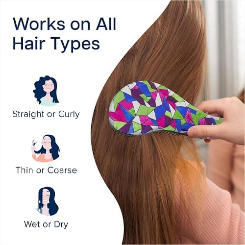 Crave Naturals Color Your Own Small Kids Hair Brush, 2pk - Arts & Crafts, Mini Detangler for Toddlers - Activities for Children 4-8 (Wavy/Mosaic) thumbnail 6