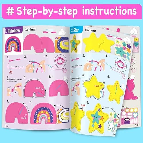EZCRA Unicorn Sewing Kit for Kids Ages 4-8, 4 Easy Projects, No-Mess Learn-to-Sew Arts & Crafts with Felt Stickers for Beginners thumbnail 7