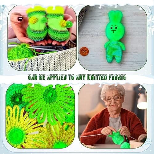 15 Rolls Glow in The Dark Yarn Luminous Knitting Crochet Yarn for Crocheting DIY Arts Glow in The Dark Party Supplies for DIY Arts Crafts Sewing, 820 yd Roll(Bright Color) thumbnail 6