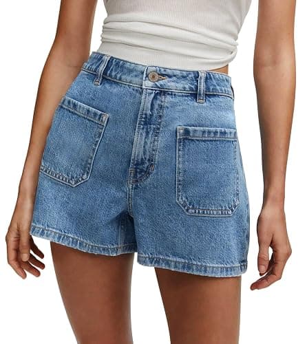 onlypuff Women Ripped Denim Shorts Distressed Mid Rise Stretchy Casual Jean Shorts thumbnail 2
