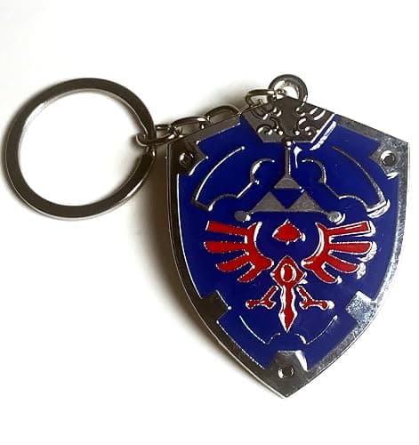 DeltaHalo | Link Shield Keychain Legend of Zelda Keyring |"Thin-Tin" Super Light Weight Metal Keychain (Blue), Small thumbnail 2