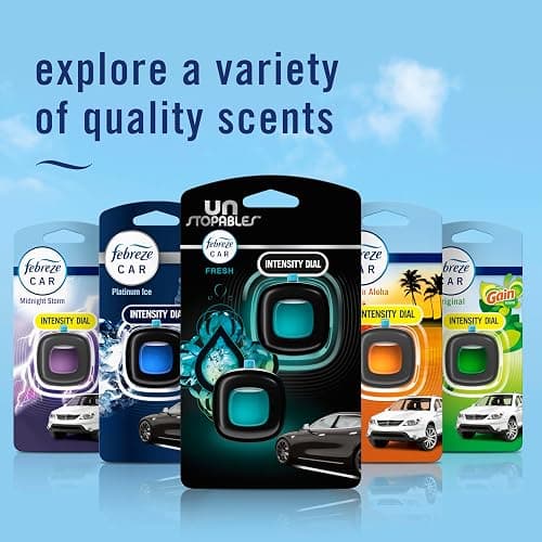 Febreze Unstopables Car Odor-Fighting Car Freshener Vent Clip Fresh Scent, .07 oz. Car Vent Clip, 4 Count (Pack of 1) (Packaging may vary) thumbnail 7