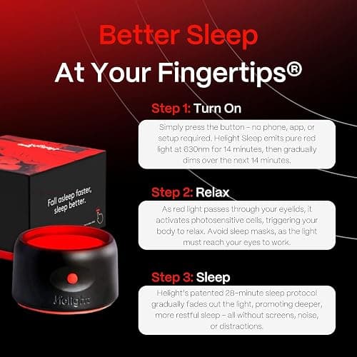 Helight Red Light Therapy Sleep Device – 630nm Pure Red Light Lamp Sleep Aid to Support Deep Relaxation – Red Light for Sleep Lamp Backed by Science for Adults & Kids Bedrooms thumbnail 3