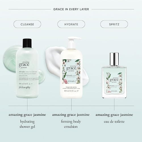 philosophy amazing grace hydrating bath & shower gels - efficiently cleanses, soothes & comforts dry skin - vegan formula thumbnail 4
