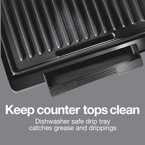 Proctor Silex 4 Serving Panini Press, Sandwich Maker and Compact Indoor Grill, Upright Storage, Easy Clean Nonstick Grids, Black (25440PS) - Panini Press thumbnail 7