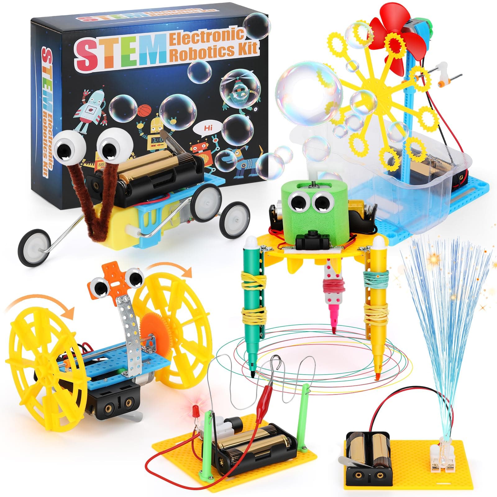 Eocean Science Kit for Kids 8-12, DIY Toys for Boys 7–8 Years Old, 6 in 1 Robotics Kit STEM Toys for Kids Ages 6 7 8 9 10 11 12, Science Experiment Learning & Education Toy Gift - Image 1