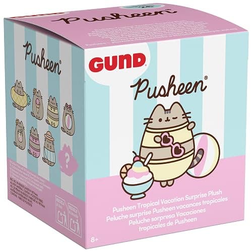 GUND Pusheen Tropical Vacation 3-Inch Surprise Plush (UNbox 1 of 8 Styles) | Blind Bag Mystery Unboxing Inspires Fun Beach Roleplay Adventures; Includes One Random 3.5-Inch Stuffed Keychain Bag Charm thumbnail 9