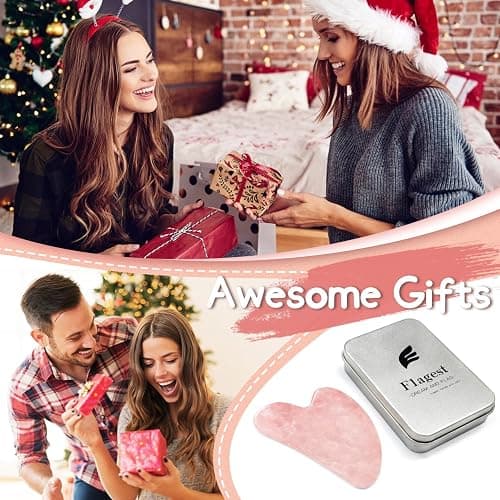 Gua Sha Rose Quartz Massage Tool, Facial Tool for Scraping and SPA Acupuncture Therapy, Heart Shape Trigger Point Treatment on Face (Rose Quartz) thumbnail 6