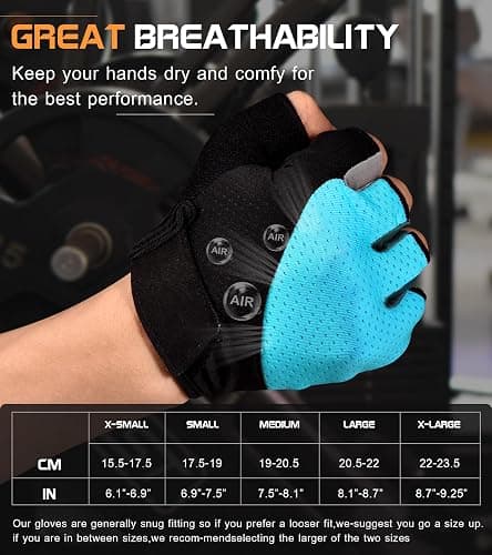 Sunnex Gym Gloves - Fingerless, Breathable Workout Gloves for Weightlifting, Cycling & More thumbnail 6