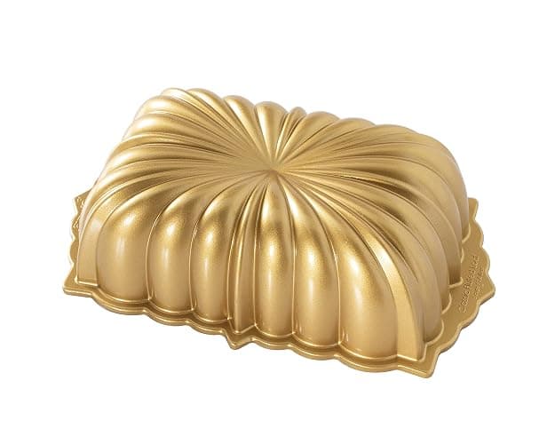 Nordic Ware Classic Fluted Loaf Pan, 6 Cup, Gold - Image 1