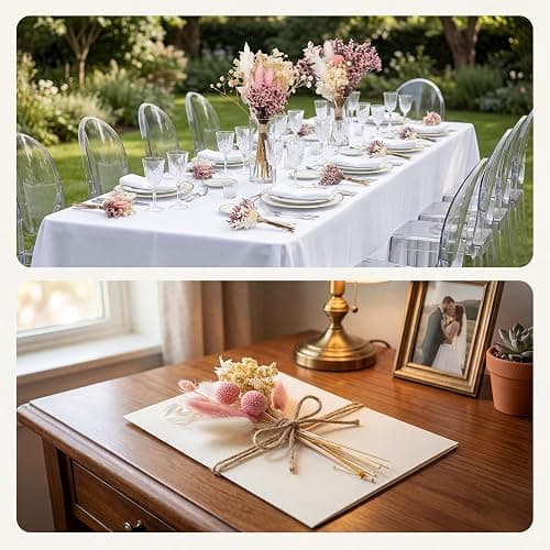 LUXEEASE DIY Boho Dried Flowers Bouquet 141 Stems, 9 Kinds Natural Preserved Flowers (Pink/White) Mini Dried Flower Arrangements for Home Wedding Centerpiece thumbnail 8