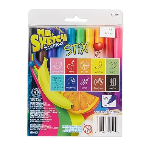 Mr. Sketch Scented Stix Markers, Fine Tip, 10 Count - Fun for Kids, Coloring, Spark Creativity, Arts & Crafts thumbnail 5