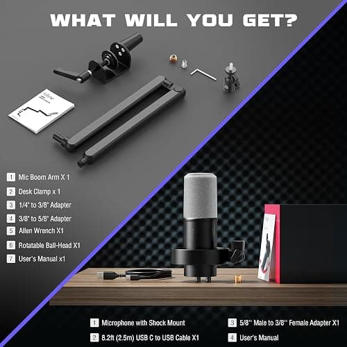 FIFINE K688 + Low Profile Boom Arm thumbnail 8