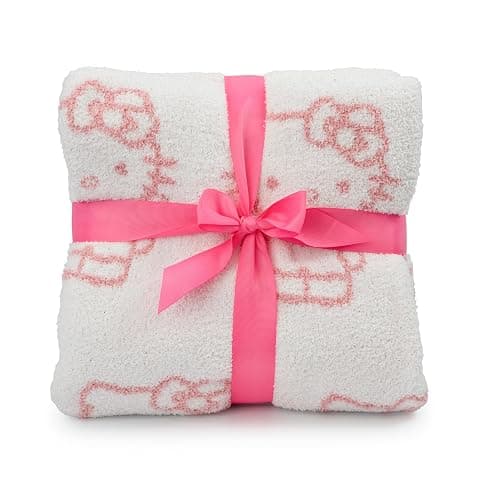 Hello Kitty Feather Knit Fluffy Throw Blanket - Fuzzy Blanket Measures 50 x 60 Inch, Super Soft Soft Lightweight Pink Accent for Couch or Chair thumbnail 6