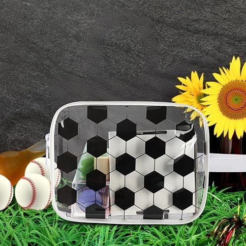 16PCS Soccer Cosmetic Bag - Waterproof Soccer Clear PVC Travel Bag,Soccer Gift Accessories Bags Goodie Snack Makeup Bag,Toiletry Zipper Pouch Organizer,Softball Team Gifts for Girls Team Player thumbnail 7