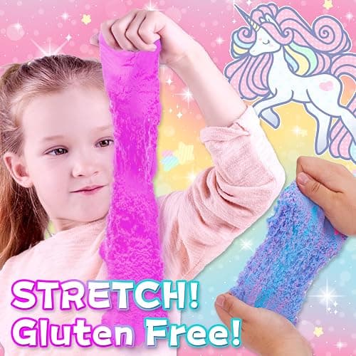 Carolart Unicorn Stretchy Cloud Sand,Blue & Pink Play Sand,Treasure Chest with Sensory Sand,Stretchable,Moldable,Expandable Cloud Slime,Tactile Fun Sensory Kit, Sensory Toys for Kids Ages 3+ thumbnail 5