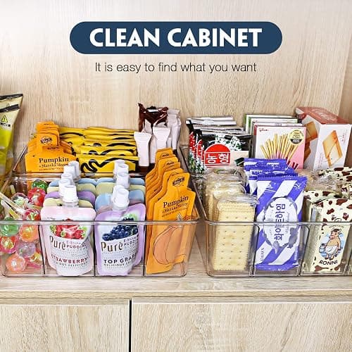 Batoto Pantry Organization and Storage Bins, Refrigerator Organizer Bins – Clear, Kitchen Organization and Storage with Dividers (2 Pack) thumbnail 5
