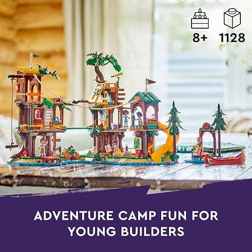 LEGO Friends Adventure Camp Tree House Building Toy - Pretend Play Toy Figures & Playsets for Girls & Boys, Ages 8+ Years - with 5 Mini Dolls & 5 Animal Figures - Gifts for Kids - 42631 thumbnail 2