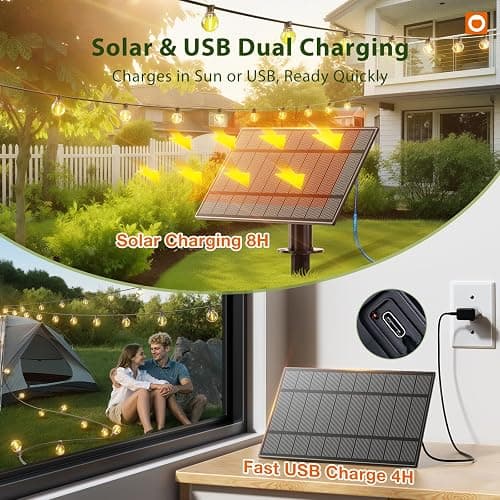 addlon 100FT Solar String Lights Outdoor with Remote, 54 LED Shatterproof Bulbs, Dimmable & Timable, 3 Light Modes, G40 Waterproof Solar String Lights for Outside Backyard Party Decor thumbnail 8