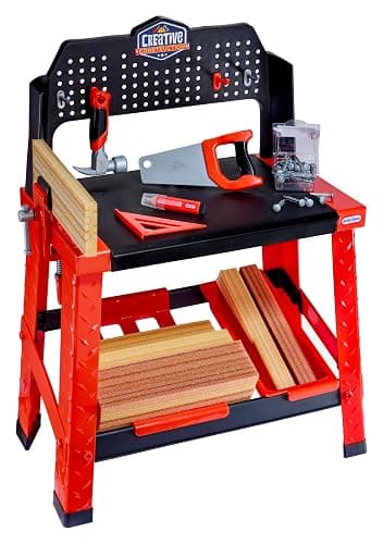 Little Tikes Creative Construction Workbench with 15+ Accessories, Pretend Play Construction Set, for Boys and Girls Ages 3+ Years thumbnail 4