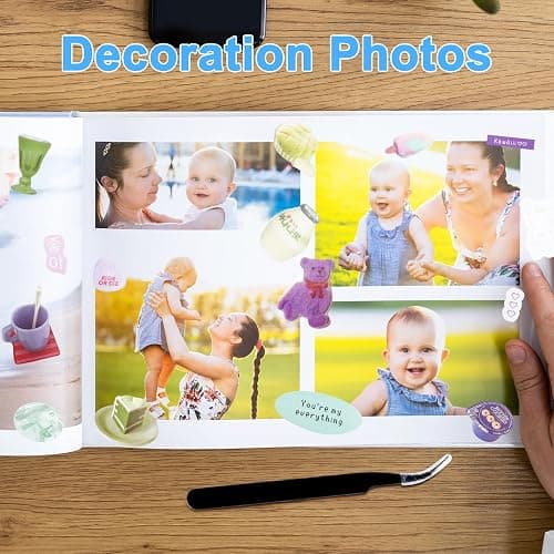 800Pcs Cute Scrapbook Stickers Travel Japanese Sticker Book for Adult Kawaii Korean Stickers for Journaling Aesthetic Kpop Photocard Sticker Glitter Toploader Decor for DIY Christmas Gifts 50 Page Sea thumbnail 7