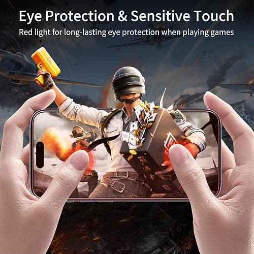 WASOCA 2 Pack Screen Protector for iphone 16 [6.1 inch] with Installation Frame, New Red Light 9H Tempered Glass Screen Protector Upgraded Protection, Anti-Blue Light thumbnail 5