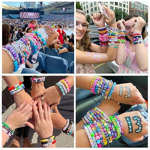 Gionlion 4200Pcs Pony Beads for Bracelet Making Kit, 48 Colors Kandi Beads Bracelet Kit, 2500pcs Rainbow Candy, 1700pcs Friendship Letter Bead with 20 Meter Elastic Strings for Jewelry Making thumbnail 6