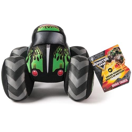 Monster Jam Grave Digger 7-Inch Plush Truck with Lights & Sounds | Includes 1 Plush Truck, Soft Body with Squishy Tires, Cuddly Pretend Play, Toys for Ages 3 and Up thumbnail 7
