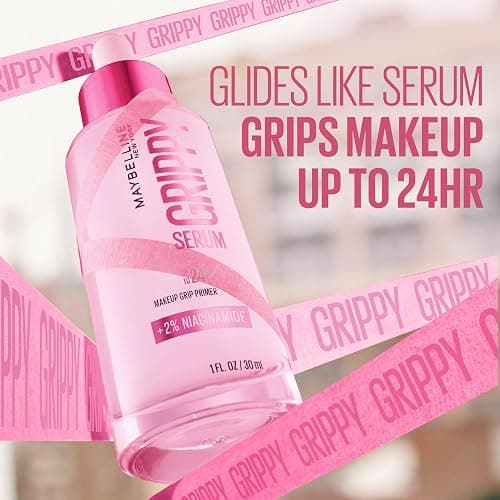 Maybelline Grippy Serum Primer, Hydrating Makeup Primer with 2% Niacinamide For Up To 24HR Make Up Wear, Clear, 1 Count thumbnail 3