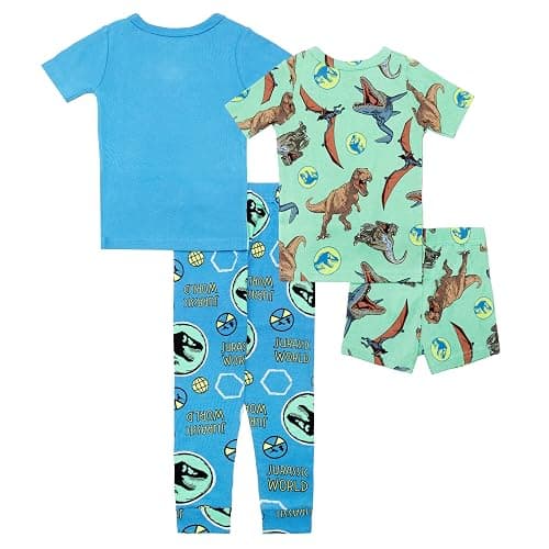 Jurassic World boys 4-piece Snug-fit Cotton Pajama Set, Soft & Cute for Kids thumbnail 6