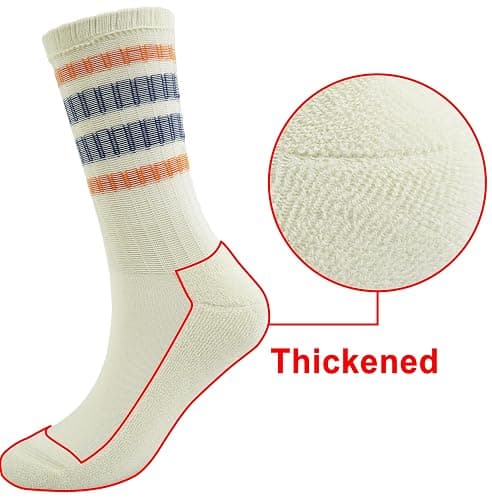 BomKinta Striped Crew Socks Women - Retro Novelty Socks - Stretchy Casual Athletic Cotton Gifts Sock Size 5-10 thumbnail 4
