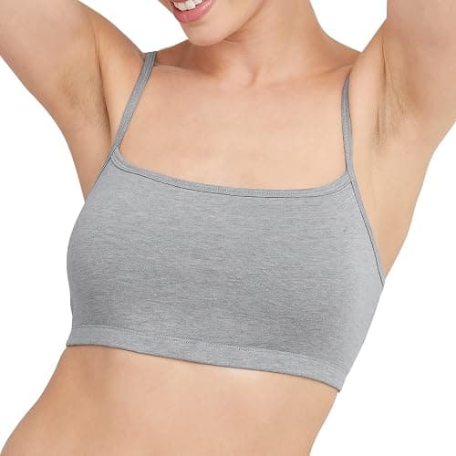 Hanes Women's Cropped Bralette Pack, 3-Pack, Breathable Crop Top Bras, Solid or Assorted, 3-Pack thumbnail 2