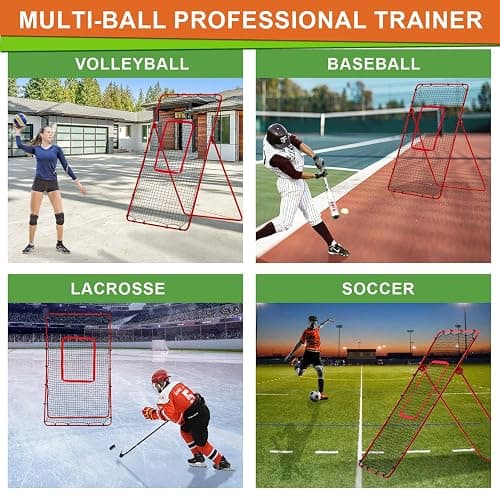 Volleyball Rebounder Net with Carry Bag, 7x4 ft Training Equipment for Backyard/Indoor/Outdoor, 6 Angles Adjustable Net for Practicing Volleying, Bumping, Spiking thumbnail 7