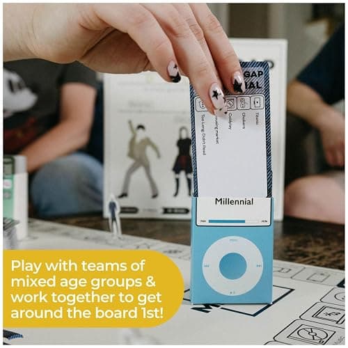 Spin Master Games, Mind The Gap Deluxe Trivia Game, A Board Game for All Generations, Play on Thanksgiving, Friendsgiving, Birthdays & Family Nights, 2-12 Players, for Ages 10 & Up thumbnail 6