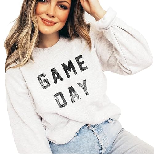 Game Day Sweatshirt, Cute Sports Sweatshirt For Women, Vintage Football Pullover Sweater, Touchdown Shirt, Gift For Mom, Unisex Crewneck Sweatshirt Ash Grey thumbnail 8