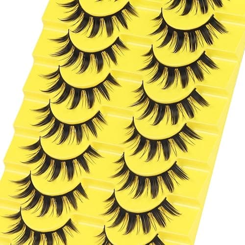 Losha Lashes Spiky Manga Lashes Wispy Anime False Eyelashes 9 Pairs 8D Asian Eye Lashes Natural Anime Fake Eyelashes (Lovely) thumbnail 7