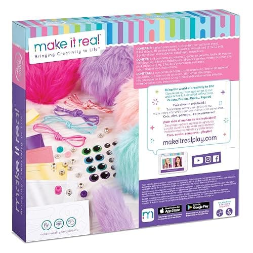 Make It Real DIY Cuddle Mob Kit - Create 4 Adorable Pom Pom Characters with 36 Pieces - All-in-One Arts & Crafts Set for Tweens & Girls - Fun, Skill-Building Craft for Kids Ages 8+ Creative Gift thumbnail 3
