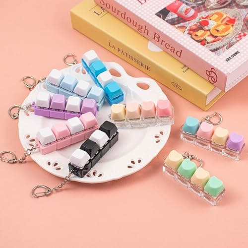 2 Pcs Blue Keyboard Clicker Fidget Toy, Loud Keyboard Fidget Toy for Adult, 4 Keys Anxiety Toy Keyboard Keychain for Stress Relief Pass Time thumbnail 8