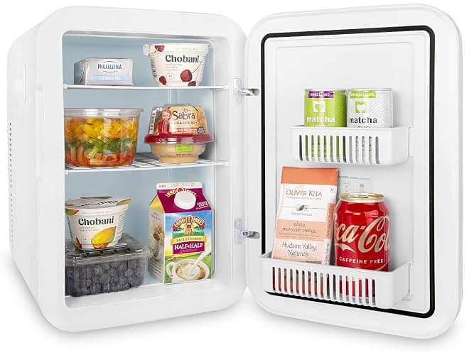 Cooluli 20 Liter Mini Fridge with Temperature Control - White Thermoelectric Cooler and Warmer for Bedroom, Office, Car, Dorm thumbnail 6