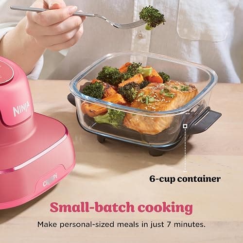 Ninja Crispi 4-in-1 Glass Air Fryer | 450°F | Non-Toxic | 4QT & 6-Cup Glass Containers w/Lids | Microwave, Freezer, Dishwasher Safe | Max Crisp, Air Fry, Bake, Recrisp | Cherry Crush | FN101DR thumbnail 8